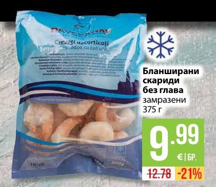 Бланширани скариди без глава, След